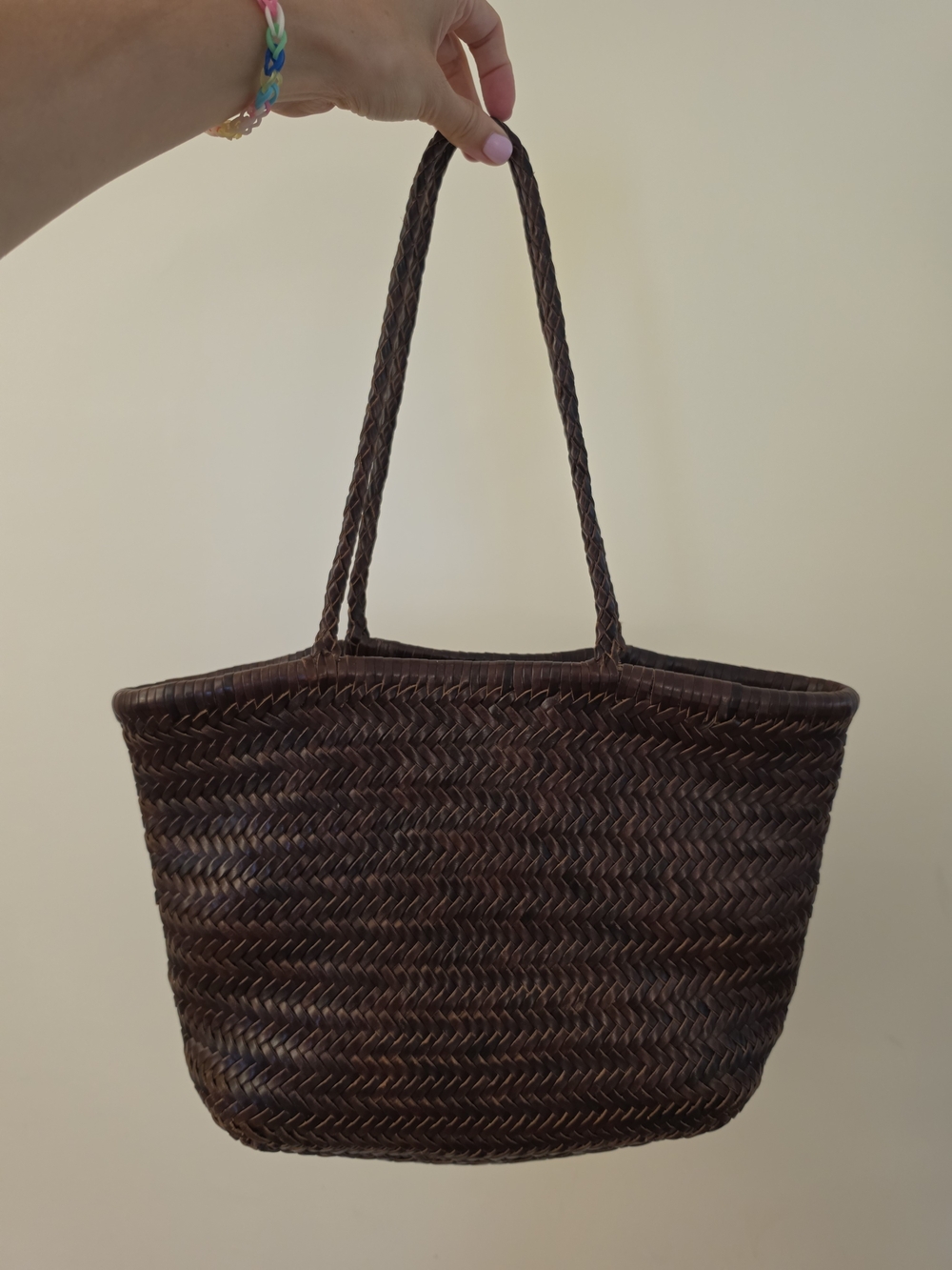 Hand-Woven Italian Full Grain Leather Basket Bag Dragon Diffusion Inspired - Picture 2 of 13
